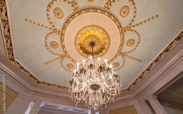 Obraz Crystal Chandelier lamp hanging from the ceiling