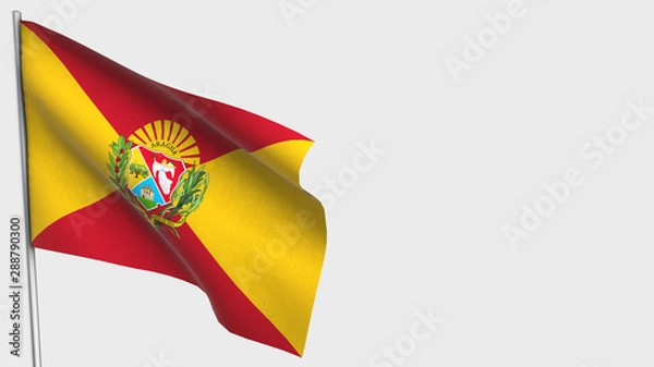 Obraz Aragua waving flag illustration on flagpole.