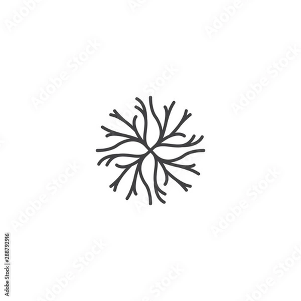Fototapeta Abstract tree root or twig. Vector logo icon template