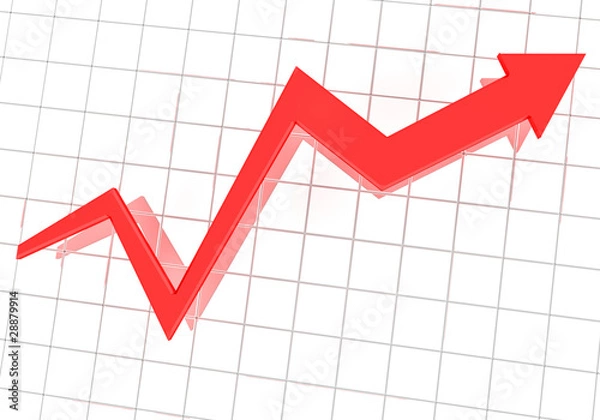 Obraz Rendering of graph over business chart