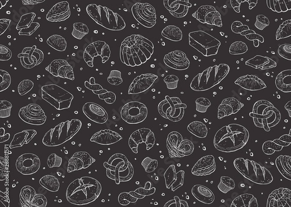 Fototapeta bakery seamless background