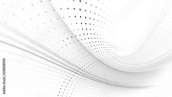 Fototapeta Abstract background element. Fractal graphics series. Three-dimensional composition of dynamic curves and mosaic halftone effects. Wide format high resolution image. 3d illustration.