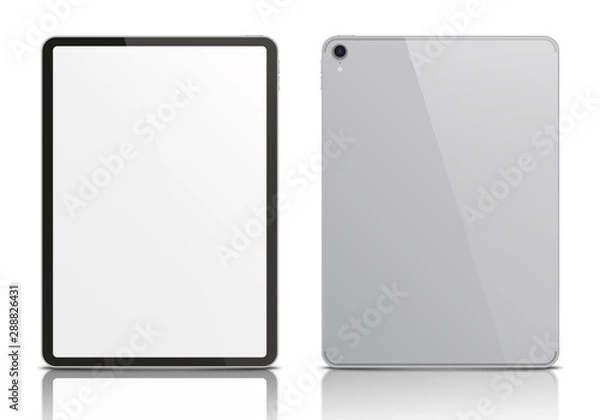 Obraz Realistic silver tablet pc.