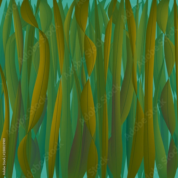 Obraz green tape algae under water,  somewhere deep, gradient