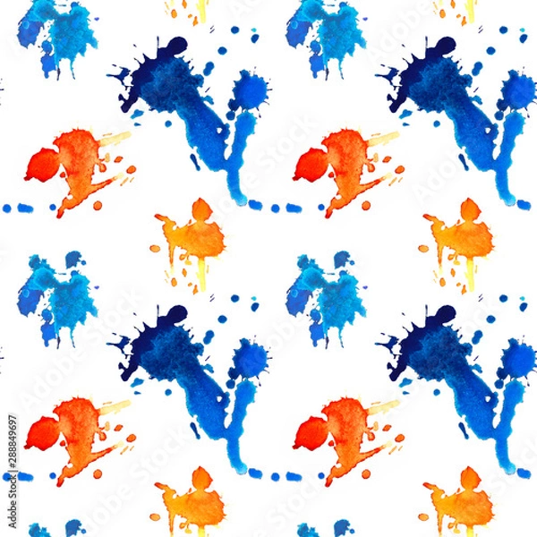 Fototapeta Watercolour blot pattern in sketch style on light background.