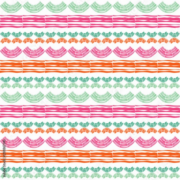 Fototapeta Ethnic boho seamless pattern. Lace. Embroidery on fabric. Patchwork texture. Weaving. Traditional ornament. Tribal pattern. Folk motif. Can be used for wallpaper, textile, wrapping, web. 