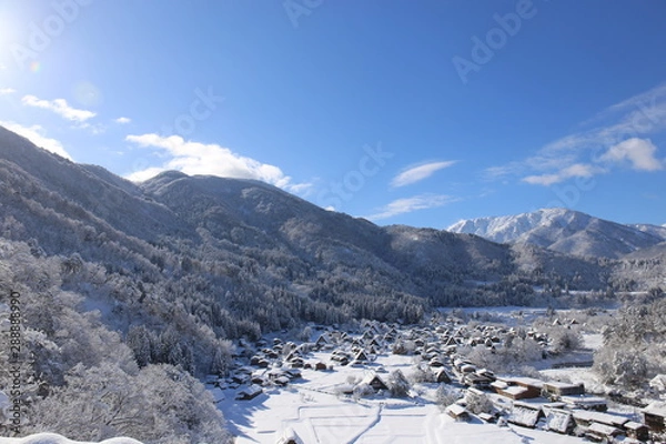 Fototapeta 白川郷 合掌村 雪景色