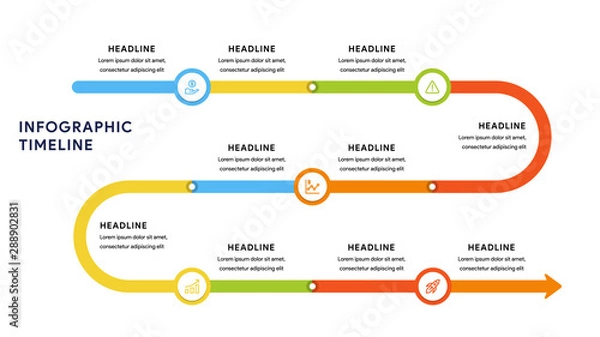 Fototapeta Infographic elements for content, diagram, flowchart, steps, parts, timeline, workflow, chart with five options. Vector illustration