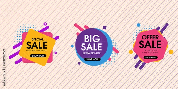 Obraz Big sale abstract vector design set