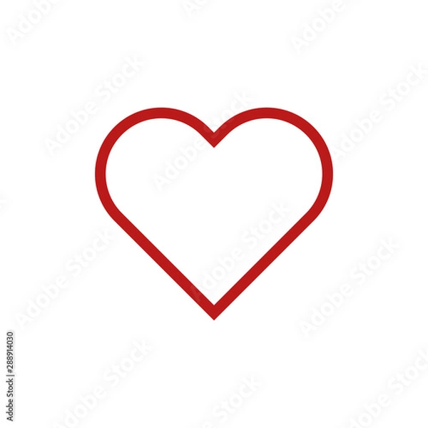 Fototapeta Red heart icon. Love symbol. Vector illustration flat style