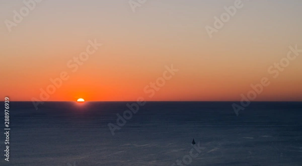 Obraz sea sailing by sunset
