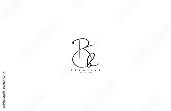 Obraz Initial Letter Bb Logo Manual Black Elegant Minimalist Signature Logo