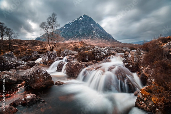 Fototapeta Glencoe Etive Mor mountain waterfall