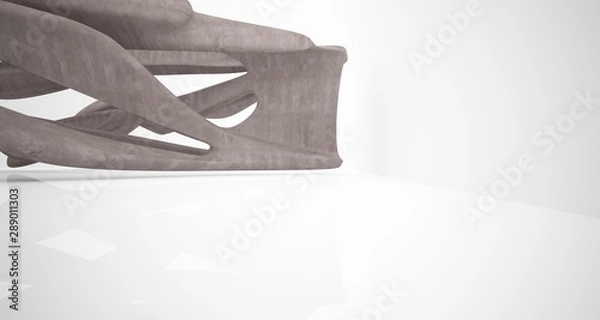 Obraz Abstract architectural brown concrete smooth interior of a minimalist house. 3D illustration and rendering