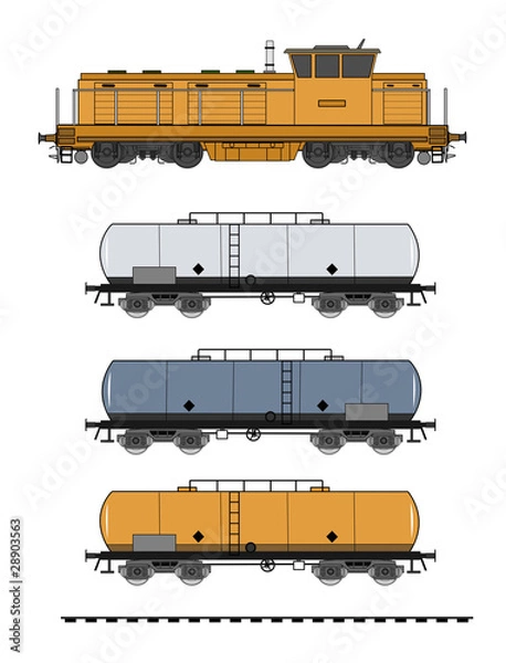 Fototapeta Tank train vector