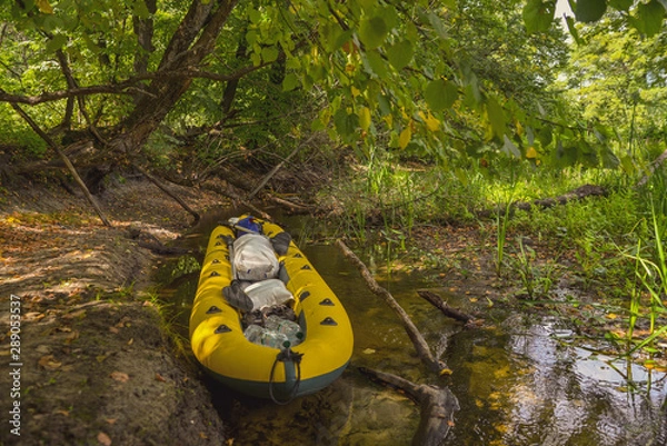 Obraz kayaks on the river