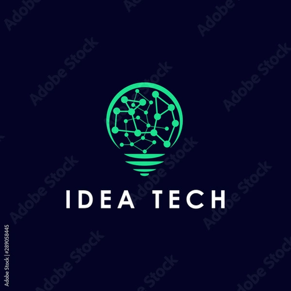 Obraz Technology Bulb Idea logo template,Tech Bulb logo designs, 