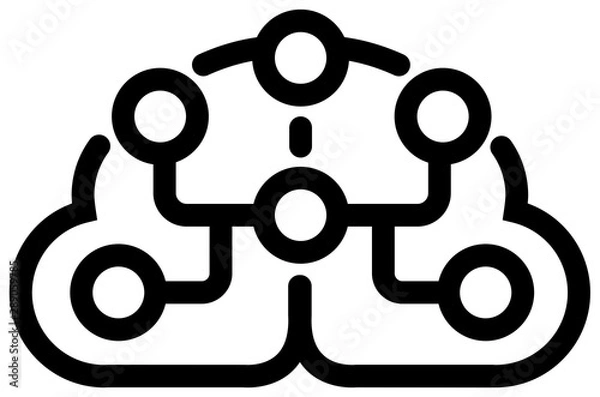 Fototapeta AI , artificial intelligence, deep learning / vector flat icon