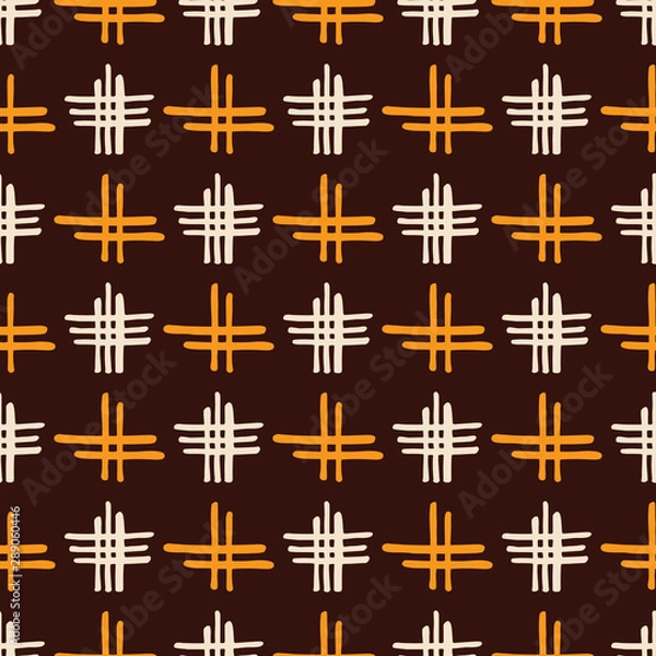 Obraz Abstract seamless pattern of hand drawn intersecting stripes. Color vector background.