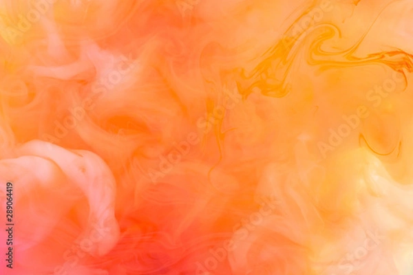 Fototapeta Paints dissolved in water with a beautiful spectacular blur. Trending neon colors. Bright amazing abstract background. Smoke effect.