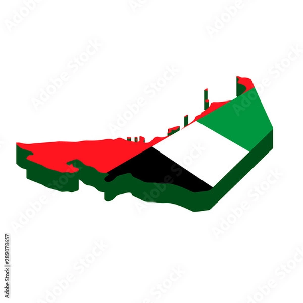 Obraz Map United Arab Emirates isometric . Map UAE.