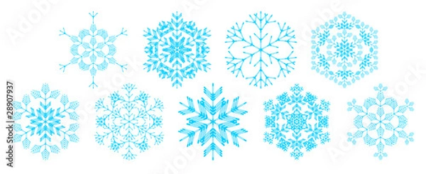 Fototapeta set of decorative snowflakes, vector