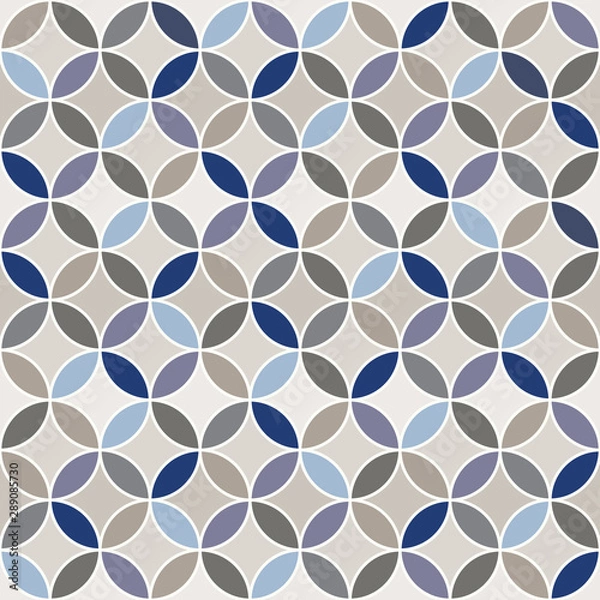Obraz Vector Blue Brown Beige Gray Purple Curves Seamless Repeat Pattern