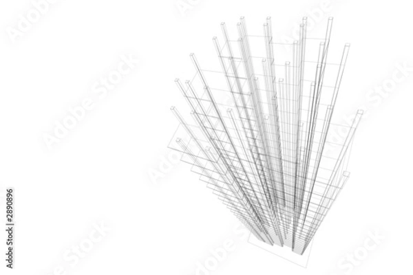Fototapeta architectural abstraction-wireframe