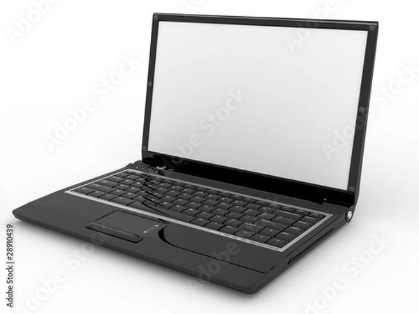 Obraz Opened laptop on white isolated background