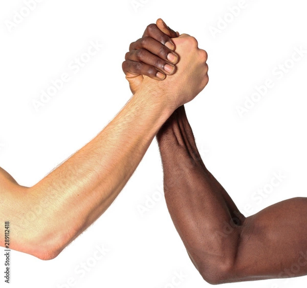 Obraz black and white handshake