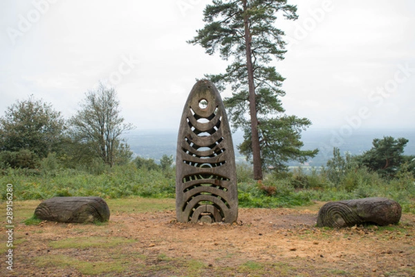 Obraz English totem in the forest opening