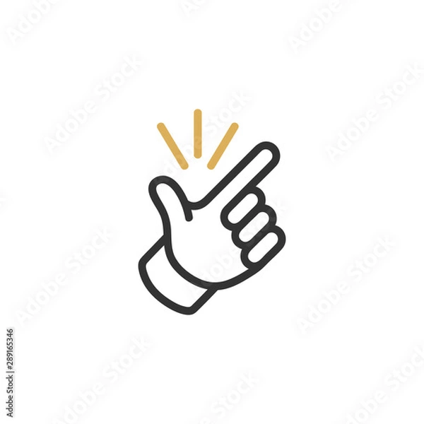 Obraz Easy Concept. Finger Snapping Hand Gesture Minimal Flat Line.