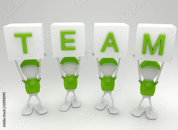 Fototapeta Team players working together side by side