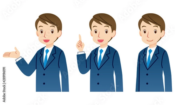 Fototapeta ビジネスマン　表情ポーズ　セット