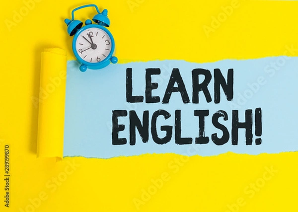 Obraz Word writing text Learn English. Business photo showcasing gain acquire knowledge in new language by study