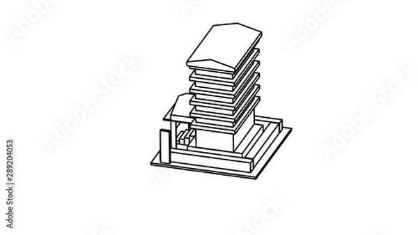 Obraz coloring page of a building