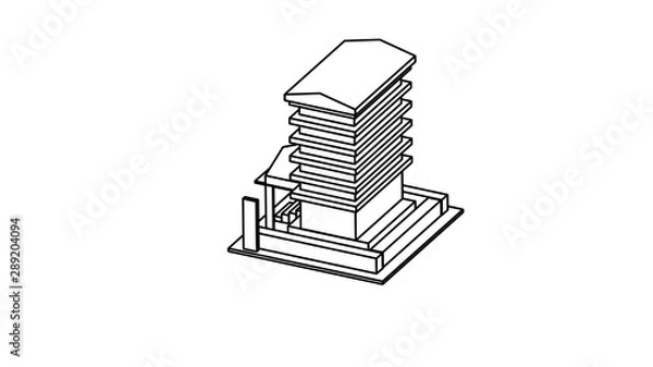 Obraz coloring page of a building