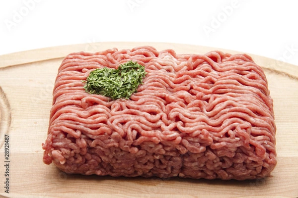 Fototapeta Hackfleisch mit Schnittlauch Herz