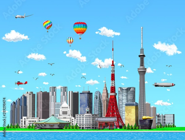 Obraz Tokyo city with 3d render