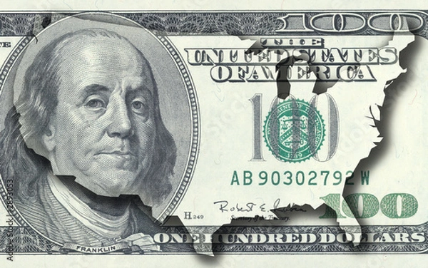 Obraz hundred dollar usa map