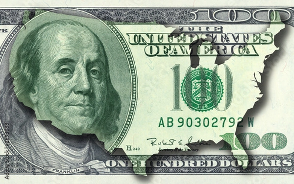 Obraz hundred dollar usa map