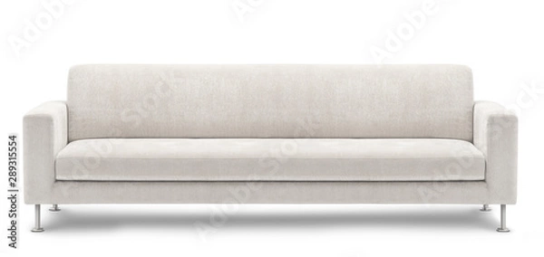 Fototapeta Długa sofa na białym tle