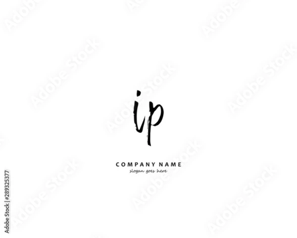 Fototapeta  IP Initial letter logo template vector