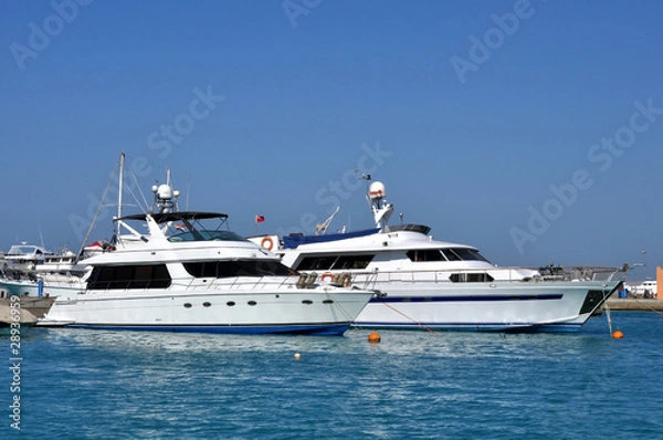 Obraz Корабли и яхты в порту Эль-Гуны.Египет