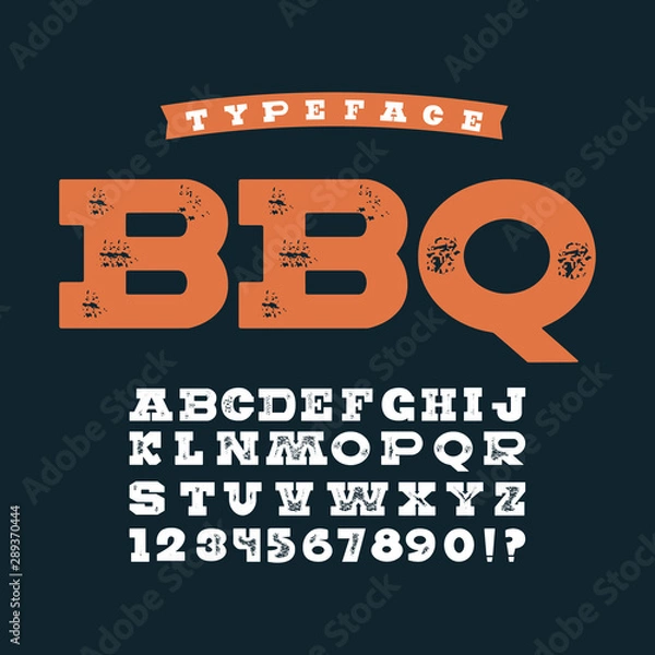 Obraz BBQ font and alphabet.