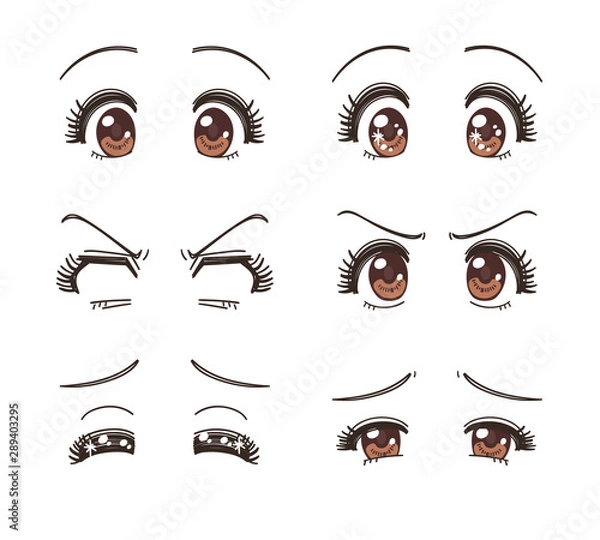 Obraz 少女漫画 目 セット