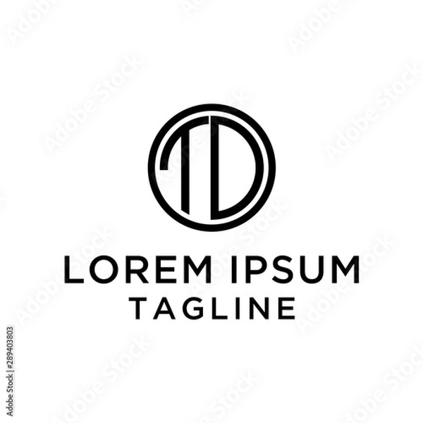Obraz Letter TD Circle Logo Template