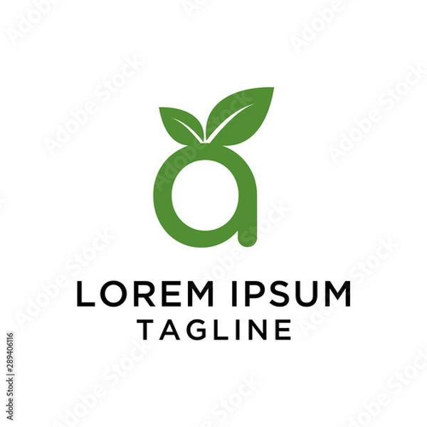 Fototapeta Letter A leaf Logo Template