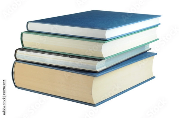Fototapeta Stack of luxury bound books isolated on white
