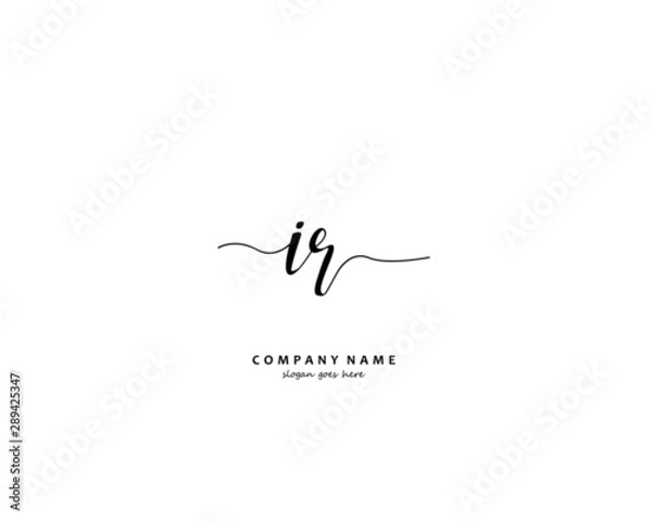 Fototapeta IR Initial letter logo template vector